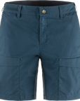 Blue shorts with pockets on a white background