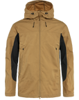 buckwheat brown-dark grey windbreaker jacket with hood