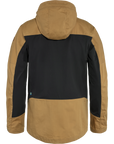 buckwheat brown-dark grey windbreaker jacket with hood