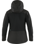 dark grey-black windbreaker jacket with hood
