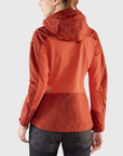orange red windbreaker jacket with hood