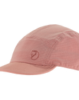 Pink cap with a small Fjällräven logo on a white background