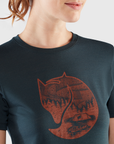 navy round neck t-shirt with arctic fox logo