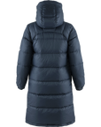 navy long padded down jacket