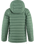 patina green padded down winter jacket