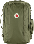 Green backpack with a visible Fjällräven logo on a white background