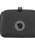coal black pouch bag with Fjällräven logo