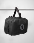 Black duffel bag with a Fjällräven logo on a white background