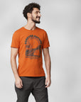 men wearing Fjällräven forever nature T-shirt in orange