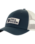 Trucker hat with Fjällräven logo on a white background