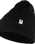 black beanie with Fjällräven logo