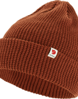 autumn leaf knitted beanie hat with Fjällräven logo