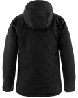 black padded windbreaker jacket with hood