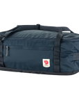navy duffel bag with Fjällräven logo