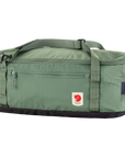 patina green duffel bag with Fjällräven logo