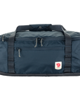 navy duffel bag with Fjällräven logo