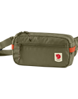 green waist bag with a visible Fjällräven logo