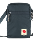 navy small sling bag with Fjällräven logo
