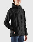woman in black windbreaker jacket