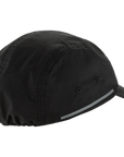 Black cap with a reflective strip on a white background