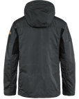 Black jacket with a hood on a white background