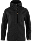 Black jacket with a hood on a white background