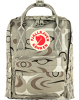Camouflage-patterned backpack with Fjällräven Kånken logo on a white background