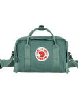 Green bag with a visible brand logo on a white background