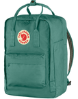 frost green backpack with Fjällräven logo