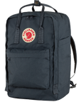 Dark gray backpack with Fjällräven Kånken logo on a white background