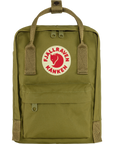 Green mini backpack with Fjällräven Kånken logo on a white background