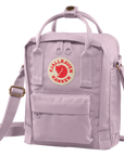 pastel lavender sling bag with Fjällräven Kånken logo