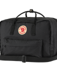 black duffel bag with Fjällräven logo