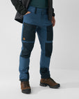 blue long trekking trousers
