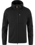 black fleece jacket with hood