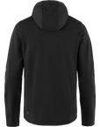 black fleece jacket with hood