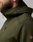 deep forest fleece jacket with hood with arctic fox logo