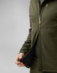 unzipping deep forest fleece jacket