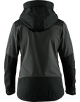Black jacket with a hood on a white background