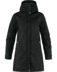 Black coat with a hood on a white background