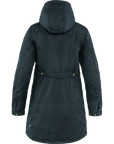 Dark blue hooded jacket on a white background