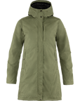 Green raincoat on a white background
