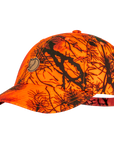 orange camo baseball cap with arctic fox logo