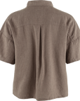Brown short-sleeve shirt on a white background