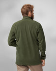 man in green fleece jacket