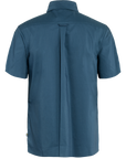indigo blue collared shirt