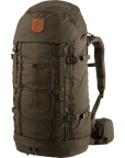 Brown backpack with visible Fjällräven logo on a white background