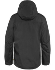 dark grey winter jacket with hood