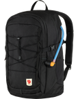 black backpack with hydration bladder