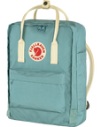 Blue and white straps Fjällräven Kånken backpack